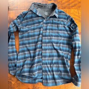 Kuhl Blue and Black Plaid Casual Button-Down Shirt